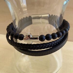 Leather Cross Bracelet